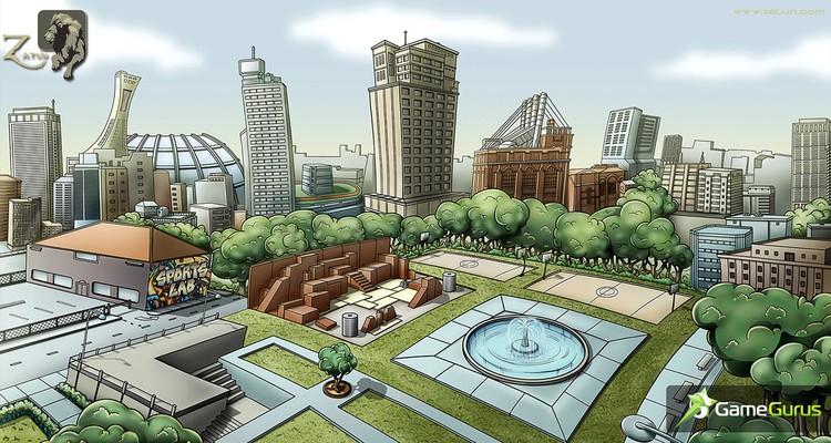 2D illustration city