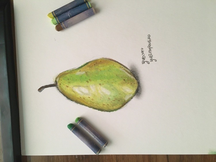 oil pastel pear