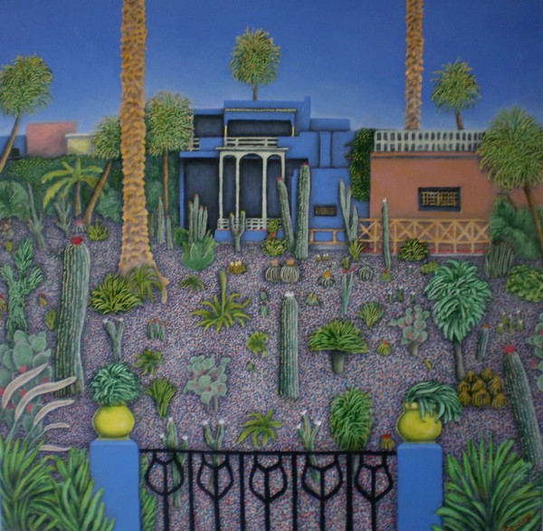 Cactus garden and house