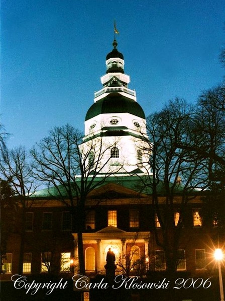 Annapolis, MD Capitol Building at Night