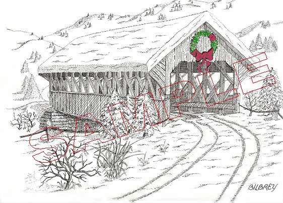 Covered Bridge at Christmas