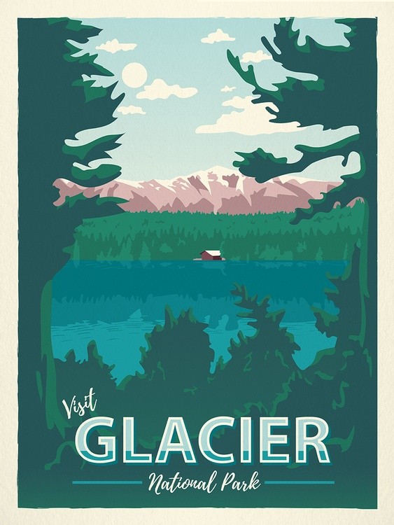 Glacier Travel Poster small