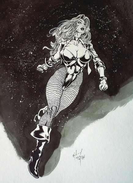 Black Canary  ink rendering