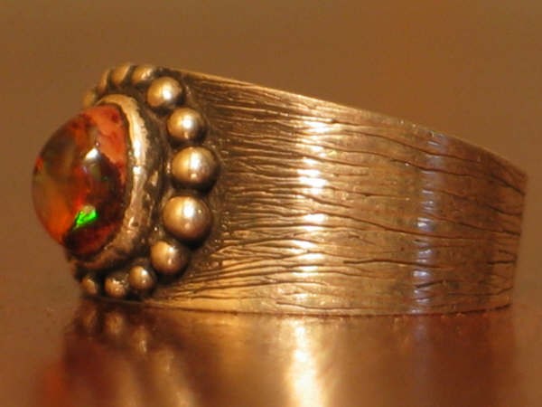 mexican opal & sterling silver ring