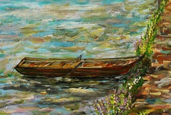  old wood row boat