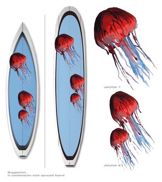 Jellyfish on Surfboard