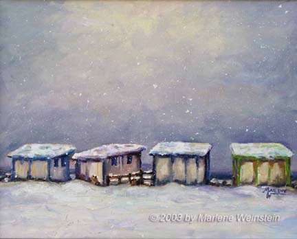 Beach Cabanas, Winter Snowstorm