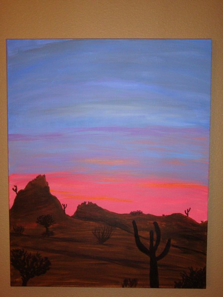 Sunset on the desert