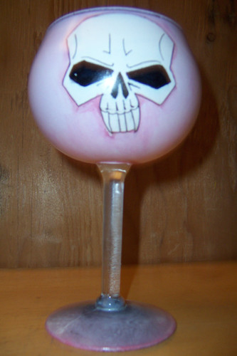 Pink Skull Candle Holder