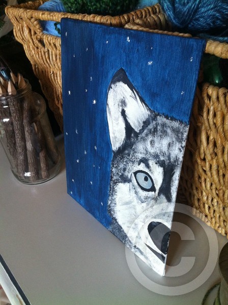 Wolf Face Acrylic Painting