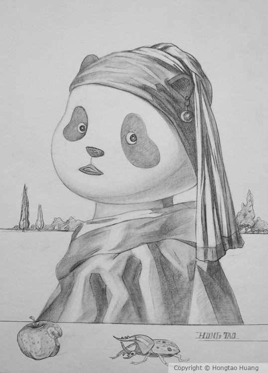Drawing portrait of Panda
