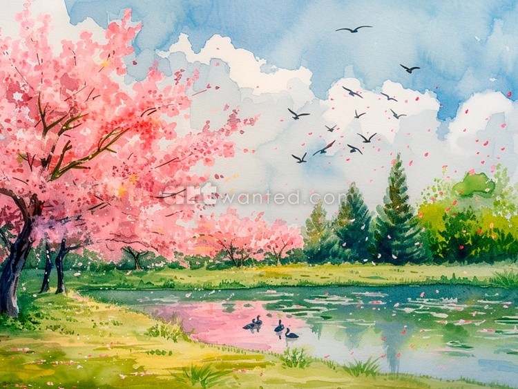 Spring Print, Flower Field Landscape Printable Art, Flower Meadow Oil Painting, Vintage Style decor