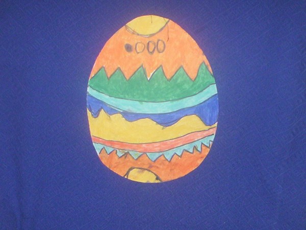 My son's early artwork: Easter Egg