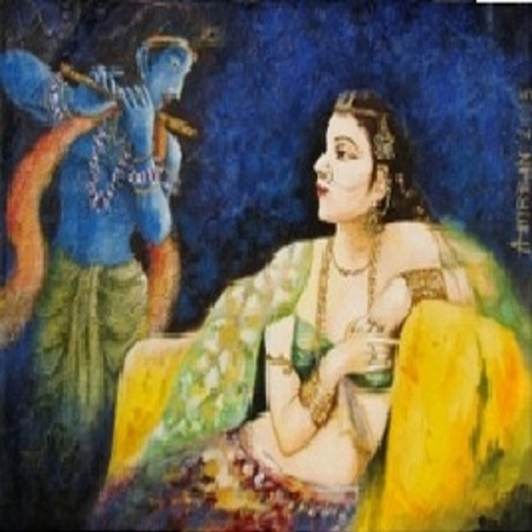 Krishna Acrylic Painting on Canvas by Ananda Das