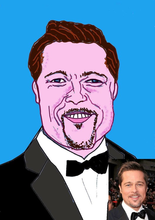 Brad Pitt Caricature Portrait