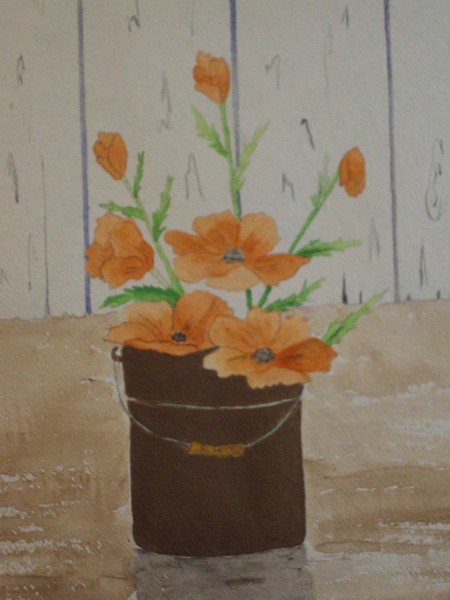 Poppies In A Bucket