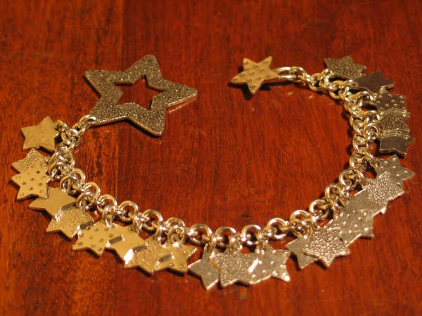 Sterling silver star charm bracelet