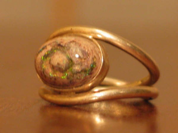 mexican opal& sterling silver ring