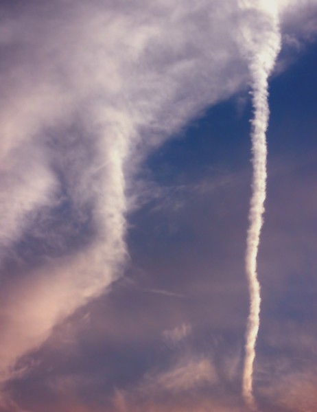 Vertical Contrail Up Close