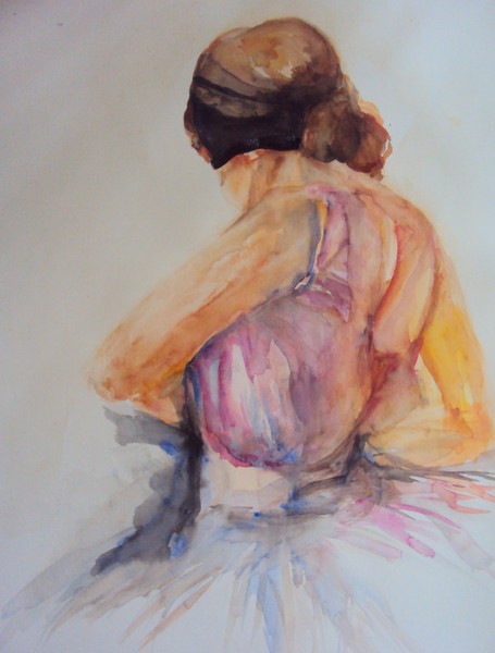 watercolor figure sketch ballet dancer repro