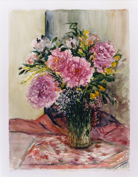 2. Flowers.Water-color. Size : 56 x 76 cms.