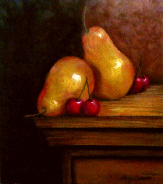 Still Life-Pears & Cherries