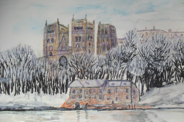 durham cathedral in winter