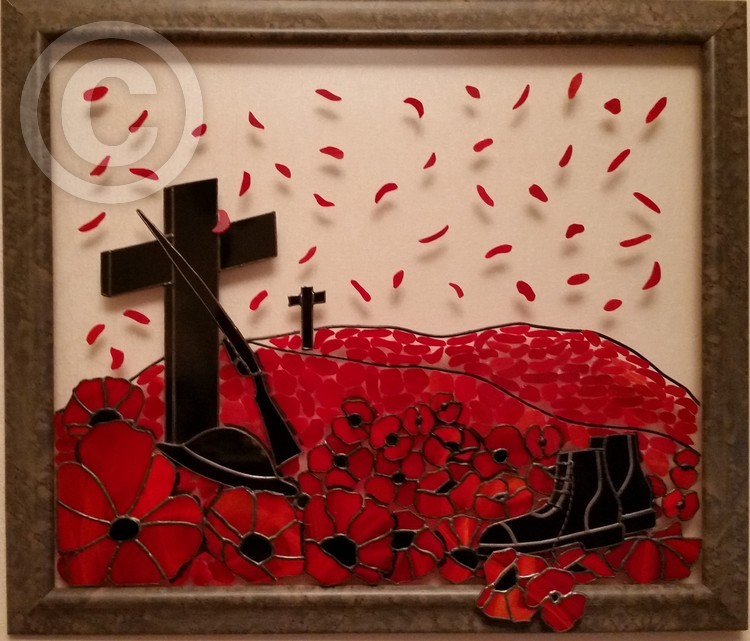 Remembrance day art glass - Framed Wall Hanging