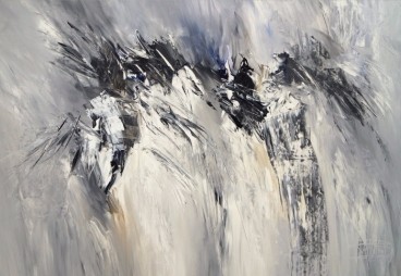 BLACK AND WHITE ABSTRACTION XL 1 PAINTING