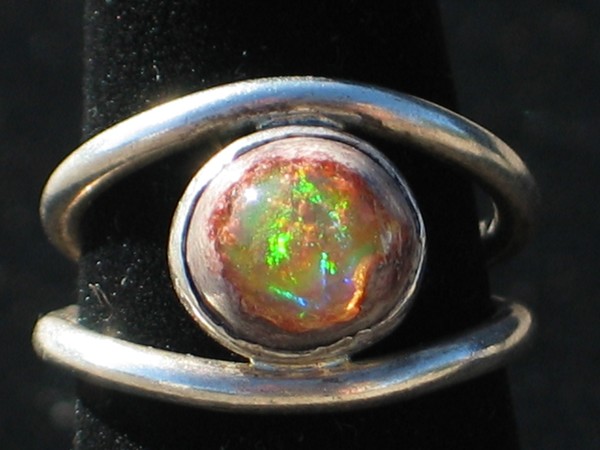 Mexican opal & Sterling Silver Ring size 9