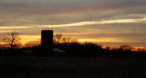 sun set on the farm
