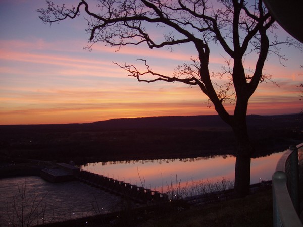 Sunset Ozark Lock & Dam 2