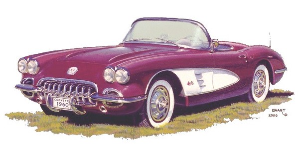 1960 Corvette Convertible, Watercolor