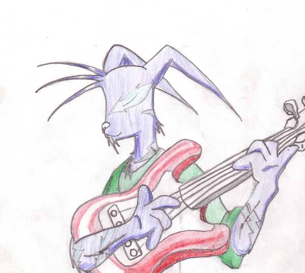 An Electric Playing Guitar Playing Gelert