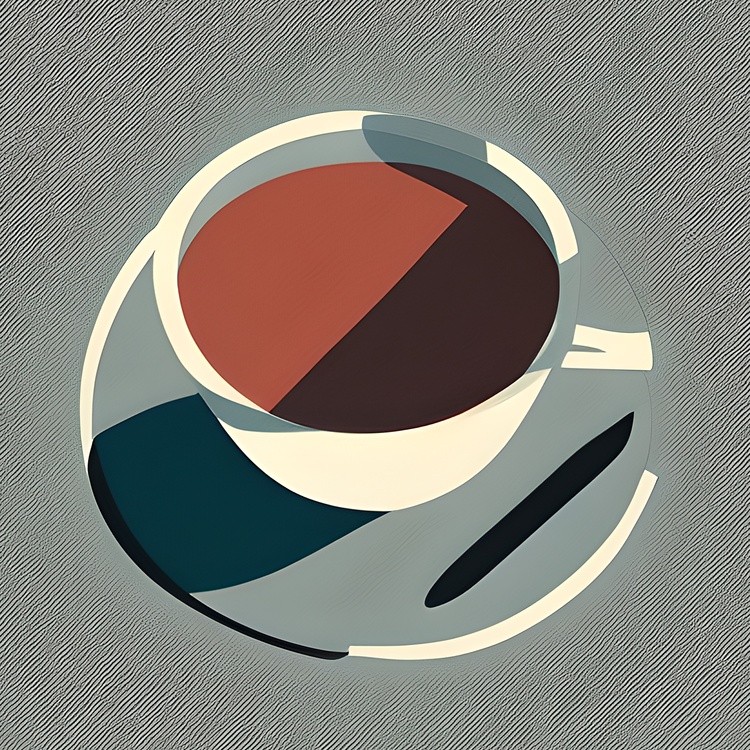 Abstract coffee cup minimalist painting