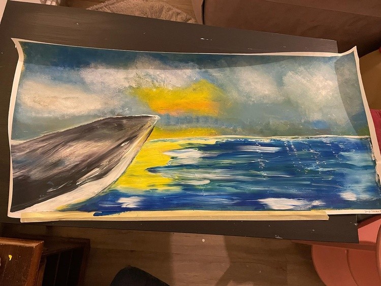 21112021 - edit on first attempt sea paintedsea whale paintedwhale whalepainting acrylicpainting art