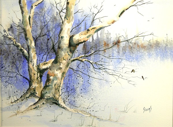 Winter Tree with Birds