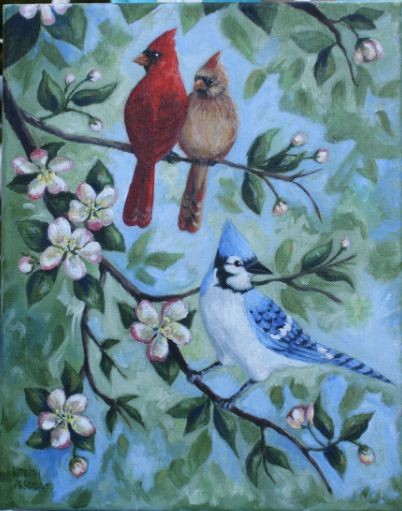 Birds and Apple Blossoms