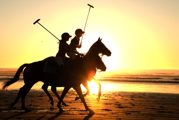 Polo riders on Pacific