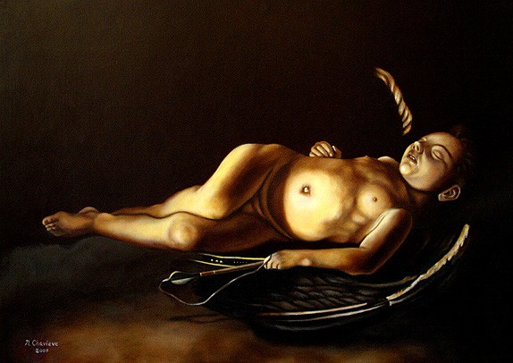 Sleeping Cupid ( after Caravaggio)