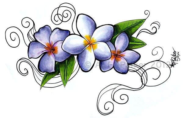 Plumeria “Siam Lilac” & “Jack Purple” tattoo