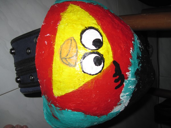 angry bird Face in Paper Mache