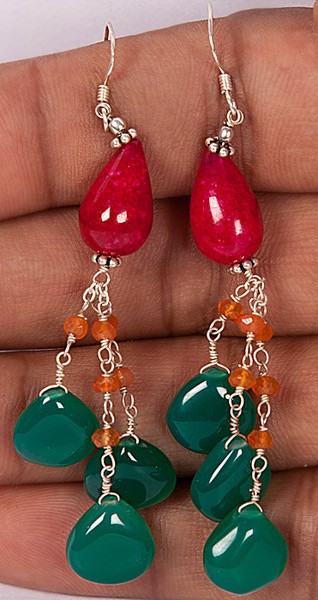 Handmade Earrings with Red of Garnet and the stunn