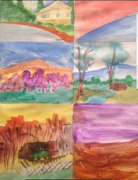 Watercolours 4 sceneries