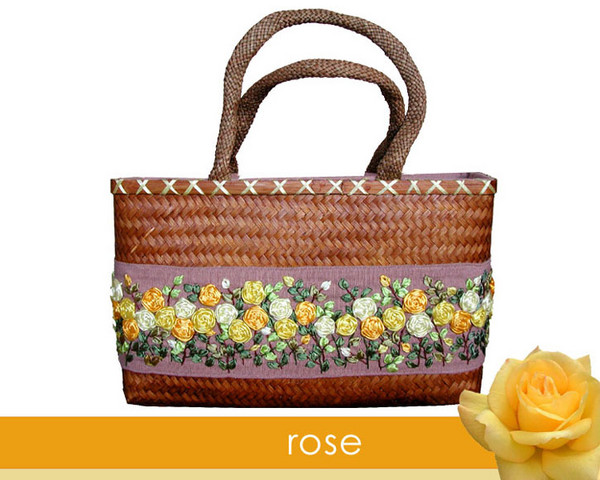Yellow Rose Ribbon Handbag