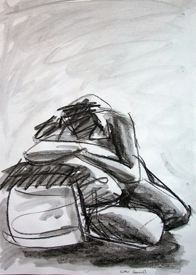 Nude Female Life Drawing - Charcoal