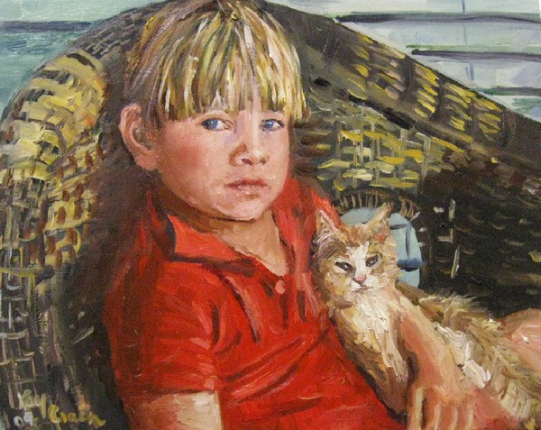 Little boy with Cat