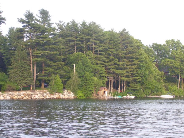 Lakeside fishing shack