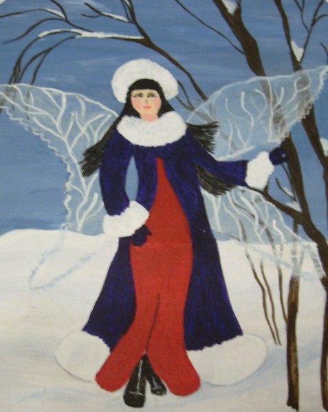 Angel in Snow Painting