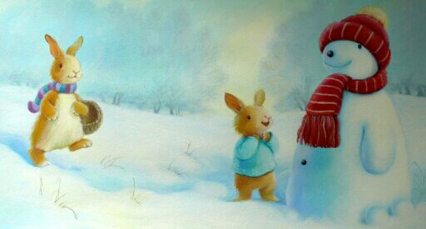 Rabbits and the snowman